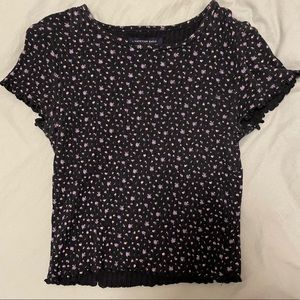 American Eagle Cropped Black Baby Tee